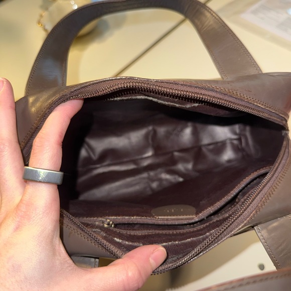 🤎 Vintage Gucci Brown Leather Boston Bag - Oversized Embossed GG Logo - Picture 6 of 12